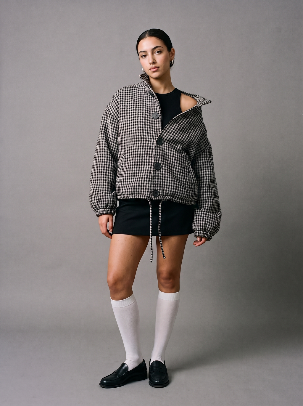Cropped Premium Check Jacket