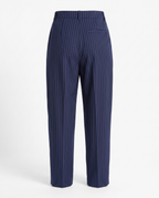 Navy Layered Pinstripe Pants