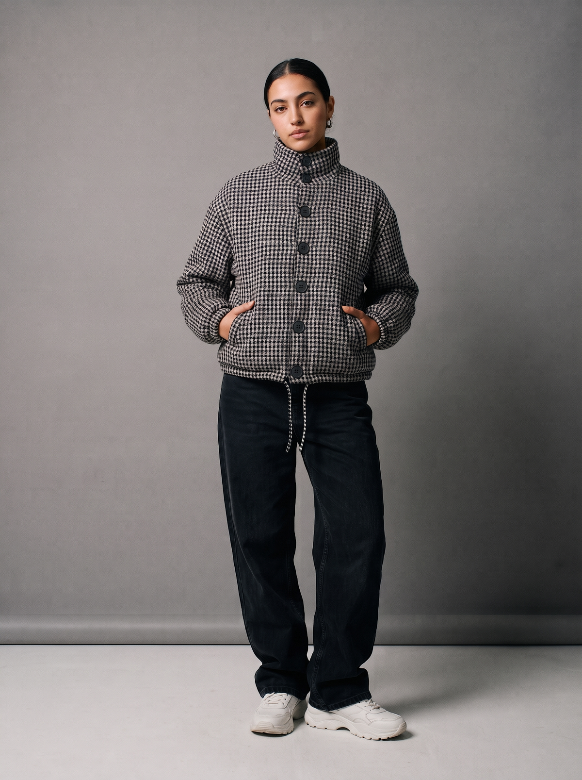Cropped Premium Check Jacket
