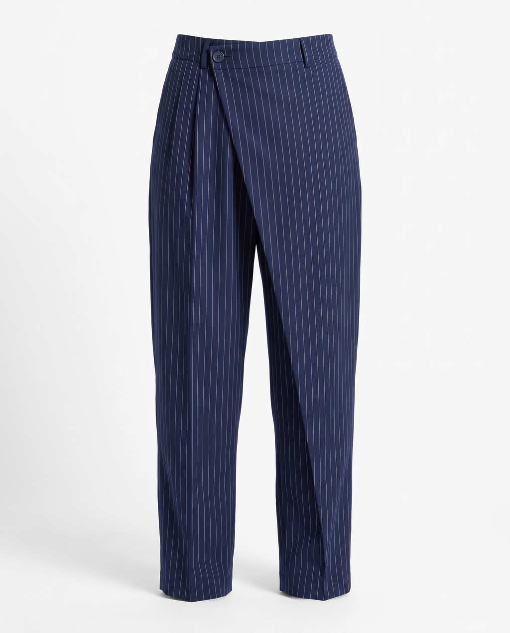 Navy Layered Pinstripe Pants