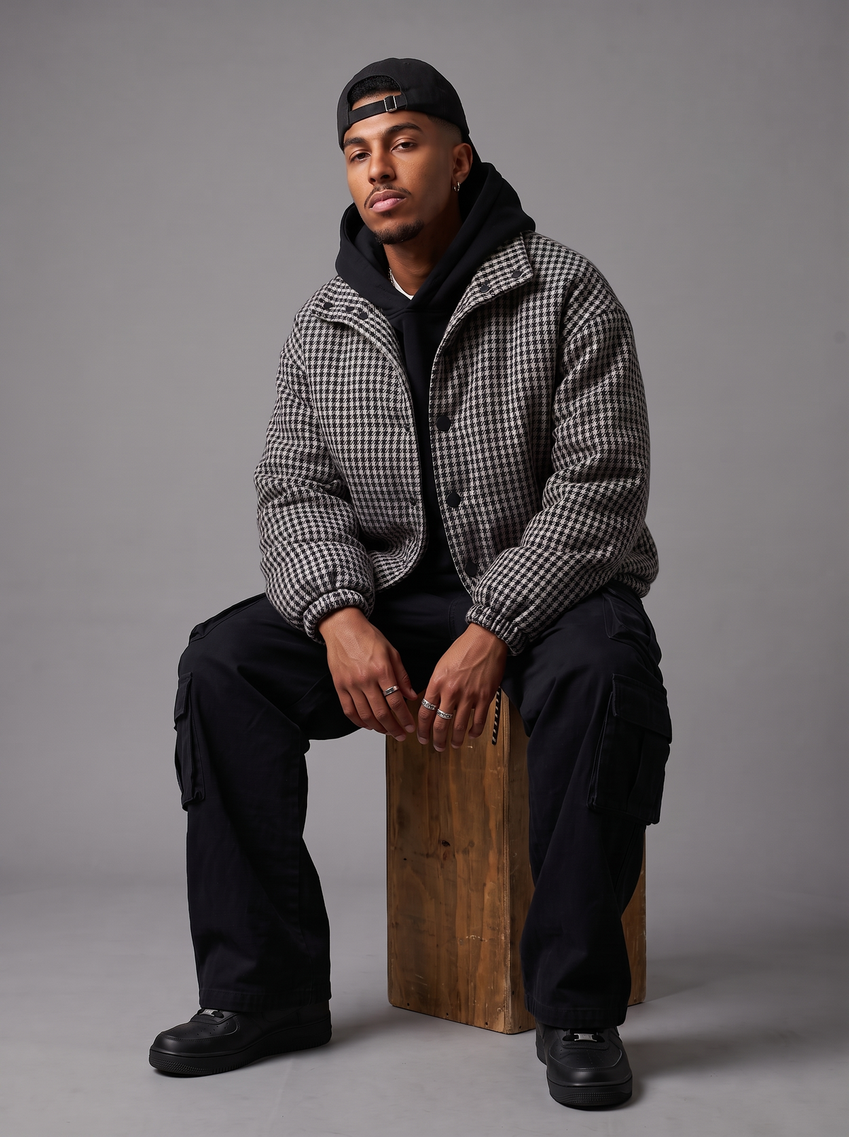 Box Fit Premium Check Jacket