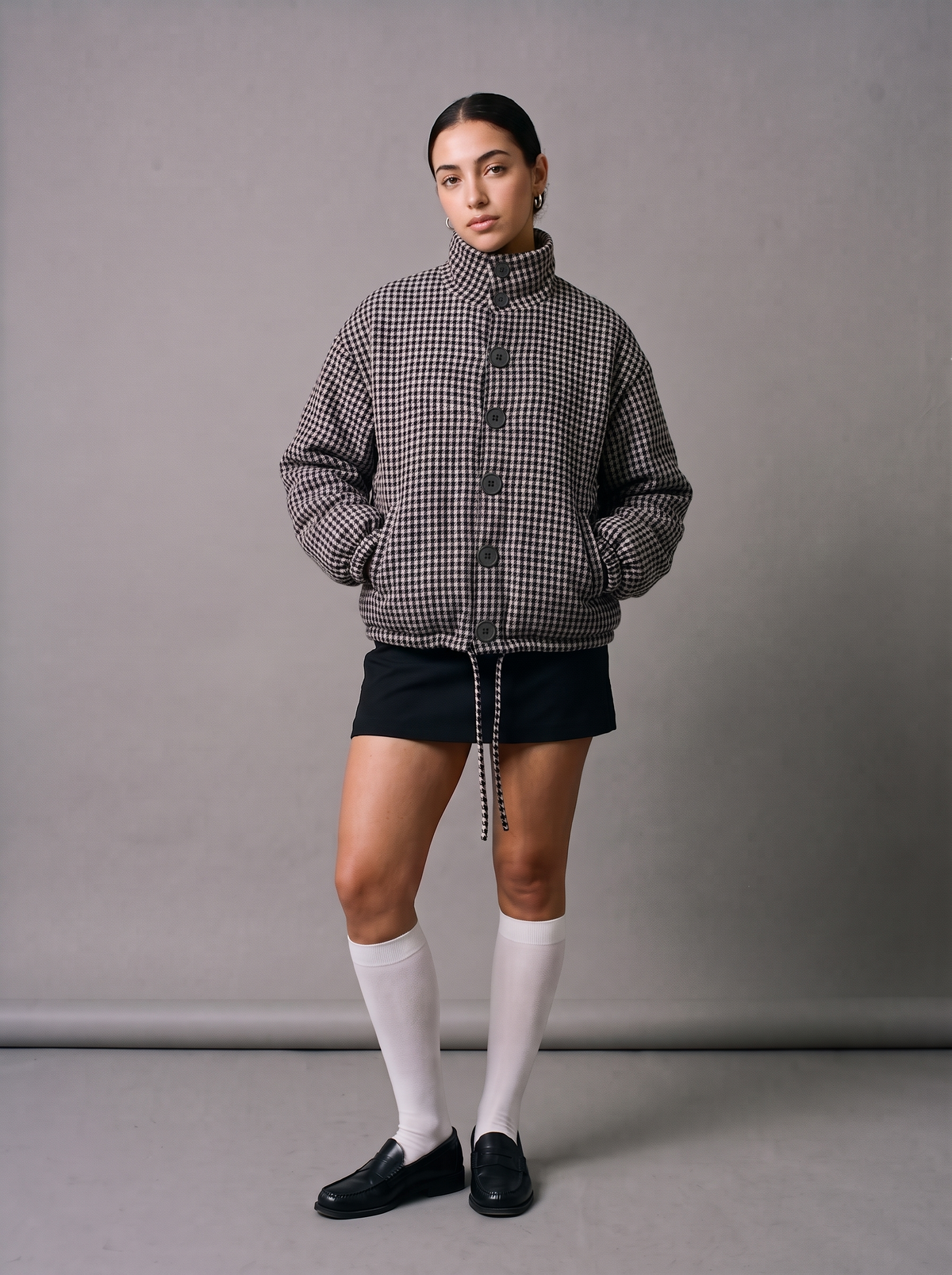 Cropped Premium Check Jacket