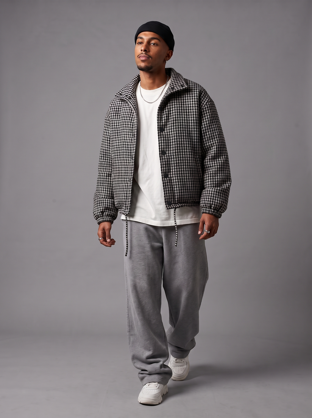 Box Fit Premium Check Jacket