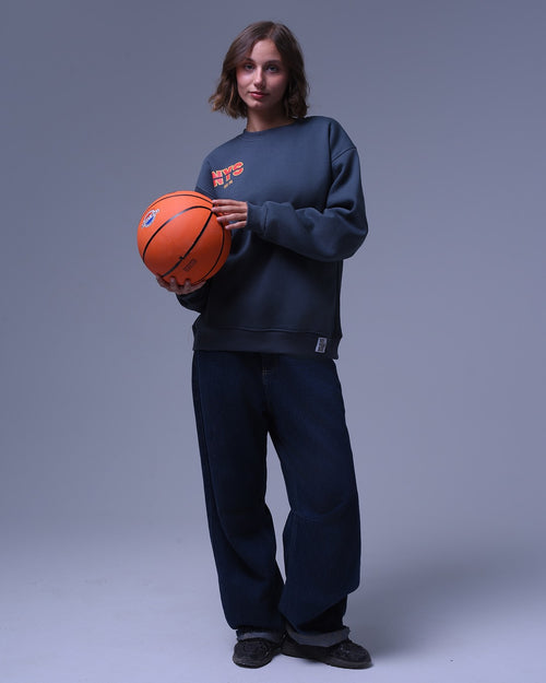 Basic Pale Grey NYS Oversized Crewneck | Unisex