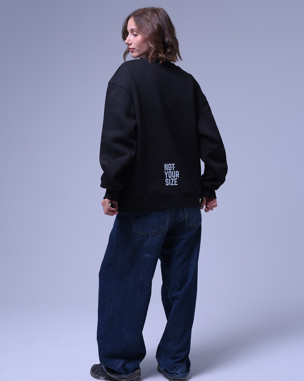 NYS Black Oversized Crewneck | Unisex