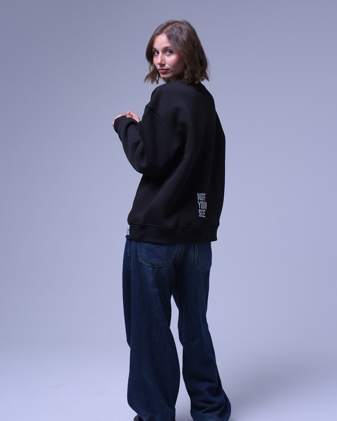 NYS Black Oversized Crewneck | Unisex